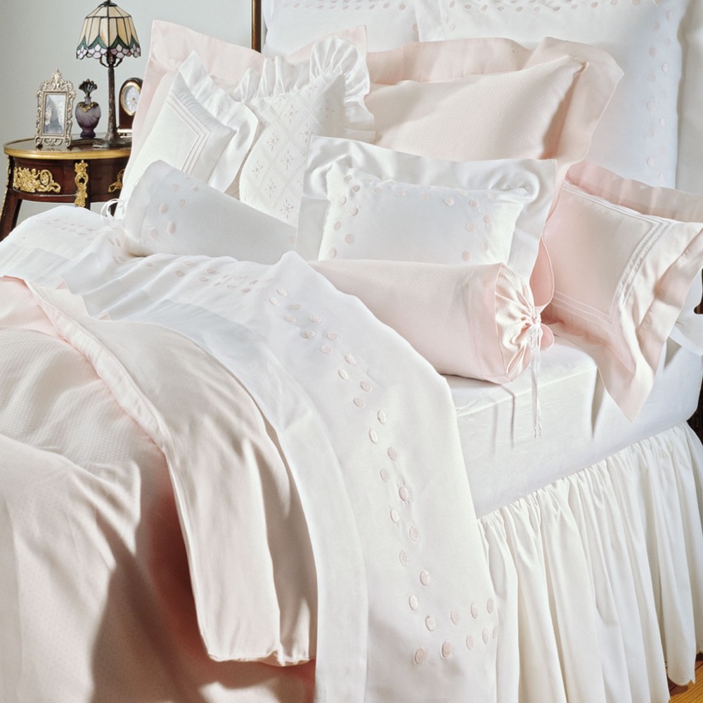 Schweitzer linen pink polka dot full duvet cover